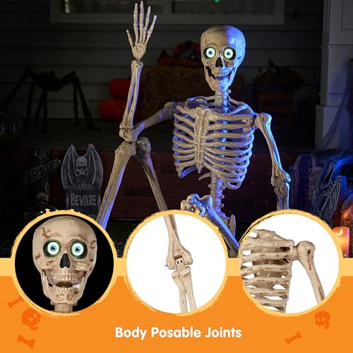 6.9 FT Halloween Posable Skeleton Life Size
