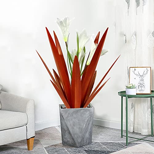 Metal Agave Plant Outdoor Decoration Lily Mexican Yard Art Garden Statue (3 Count)
