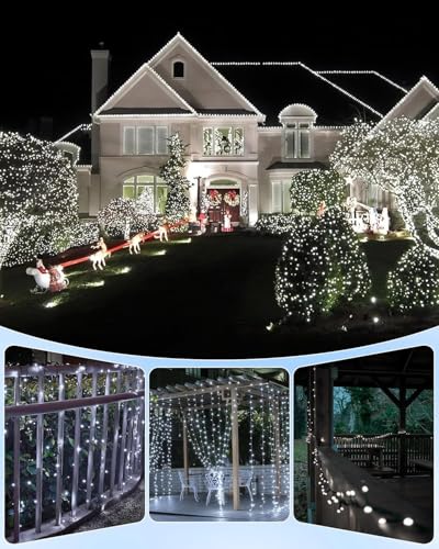 2 Pack Solar Christmas String Lights Outdoor (144 Foot)