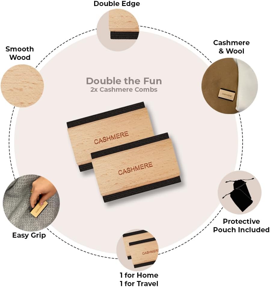 Cashmere Comb | Sweater Comb - Removes Pills & Fuzz from Clothing x 2 - Décor Diaries