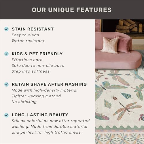 Washable Sage Green Large Entryway Rug (12 Sq Ft)