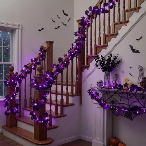 2 Pack Halloween Garland with Lights Decor 20 Ft 60 Led (2 Count)
