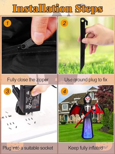 8.3FT Length Halloween Inflatables Outdoor Scythe Ghost Reaper