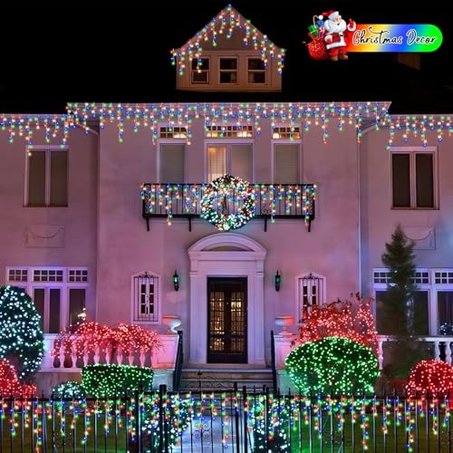 Multicolor Icicle Lights for Outside (66 Foot)