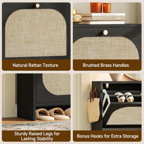 Shoe Cabinet for Entryway with 4 Flip Drawers