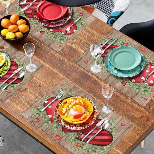Valentines Day Wooden Plank Placemats Set of 4 (4 Count)