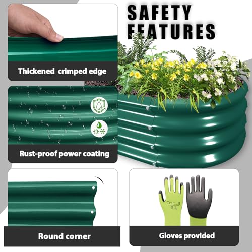 4 Pack 8x4x1FT Galvanized Raised Garden Bed Large Metal Planter Box Kit Elevated Raised Garden Planters for Outdoor Plants