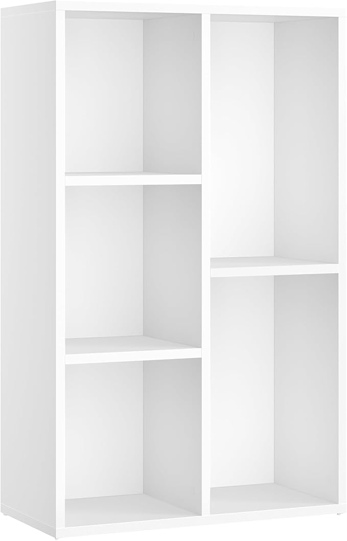 VASAGLE CUSTOS Collection - Bookshelf, Bookcase, Cube Shelf with 5 Compartments, 9.4 x 19.7 x 31.6 Inches, Storage Shelf, for Living Room, Home Office, Dining Room, Cloud White ULBC25WT