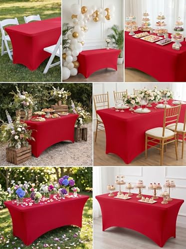 Spandex Table Cloth 2 Pack [6FT (2 Count)