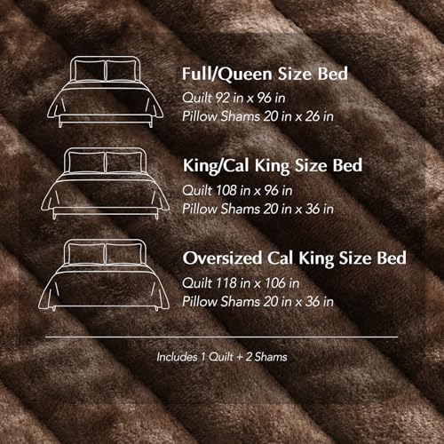 Stripe Channel Luxury Velvet Quilt Set King Size