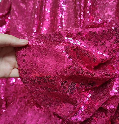 Sequin Tablecloth 60x102 Inch Hot Pink for Wedding Birthday Party