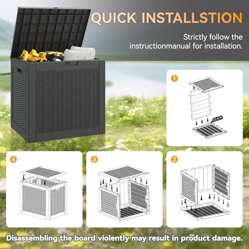 33 Gallon Outdoor Storage Box Waterproof Deck Box for Patio