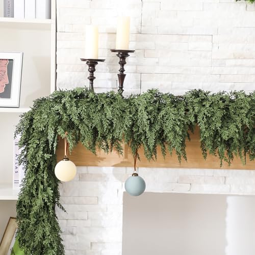 2 Pcs 9 ft Christmas Artificial Cedar Garland (18 Foot)