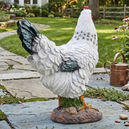 Farmhouse Rooster Statue Outdoor Garden Decor