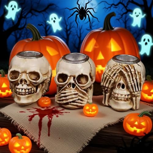 Halloween Skull Candle Holder