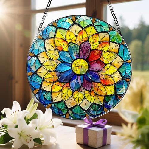 8'' Rainbow Mandala Sun Catcher Ornament