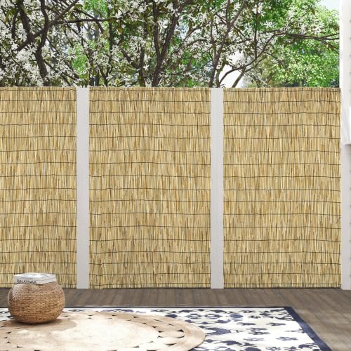 Natural 2 Pack 6FT X16.4FT Reed Fencing Roll Bamboo Privacy Screen (196.8 Sq Ft)