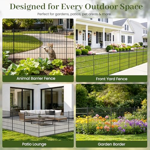 No Dig Garden Fence Outdoor for Yard (1260 Sq Ft)