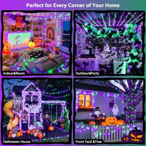 600 LED Purple Green String Lights Plug in Indoor Outdoor (168 Foot)