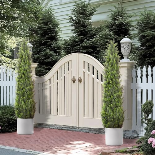 5FT Artificial Cedar Topiary Trees 2 Set (2 Count)
