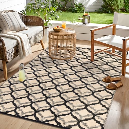 Outdoor Rug 9x12 ft Waterproof Reversible Braided Mat