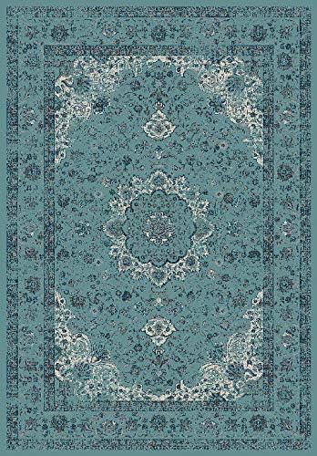 SAFAVIEH Area Rug 10x14 - Evoke Collection - Large - Light Blue, Shabby Chic Oriental Medallion Design, Non-Shedding & Easy to Clean, Ideal for Living Room, Bedroom, Dining Space (EVK220E)