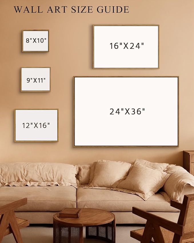 InSimSea Framed Canvas Wall Art Vintage Decor, Nature Landscape Paintings Artwork, Large Prints Farmhouse Decor, Retro Wall Decoration for Bedroom Living Room Bathroom, 24"x36"