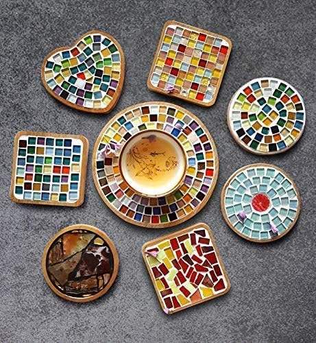 Mosaic Tiles,Glass Tiles, Shine Crystal Mosaic Glass Pieces Bulk Square Glitter Crystal Mosaic Tiles for Home Decoration or DIY Crafts 200g,1x1 cm,Green