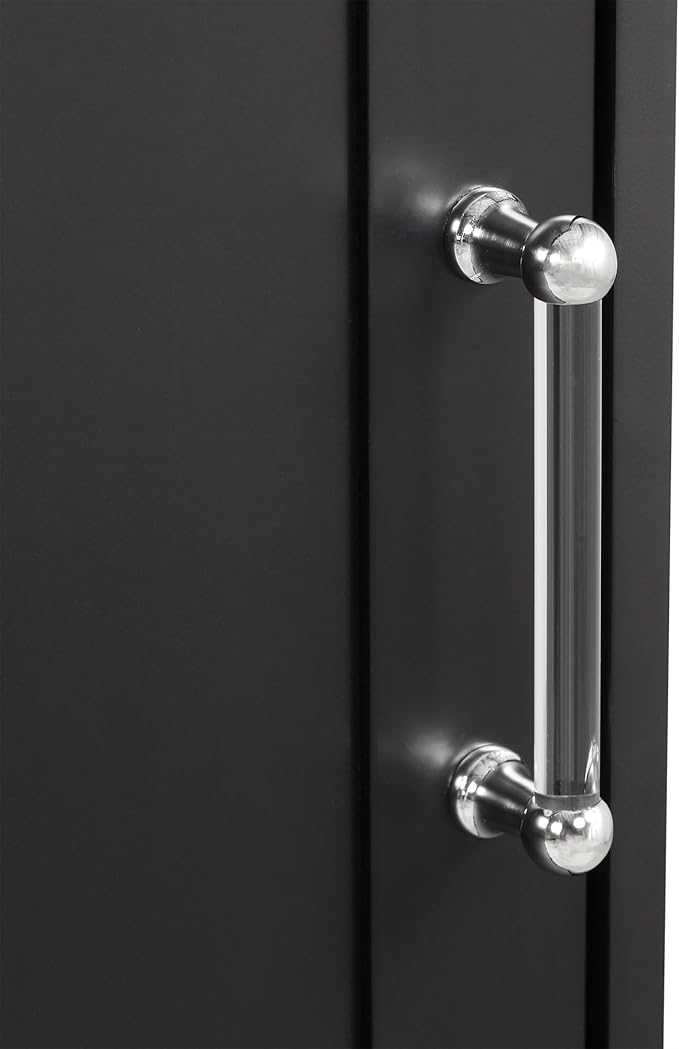 Bathroom Cabinet with Drawers and Doors, Tall Storage Display Organizer, Kitchen Pantry, Black
