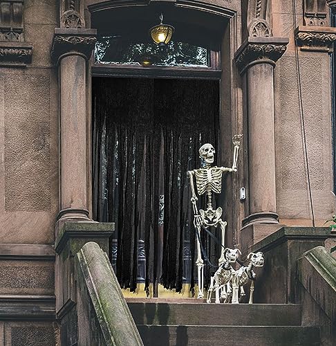 2 Pcs Halloween Black Doorway Curtain