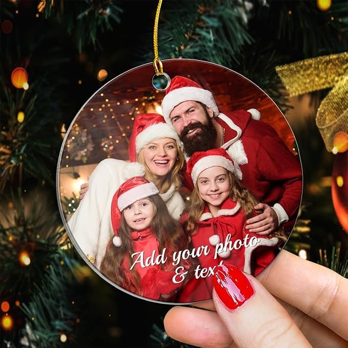 Personalized Photo Round Acrylic Ornament