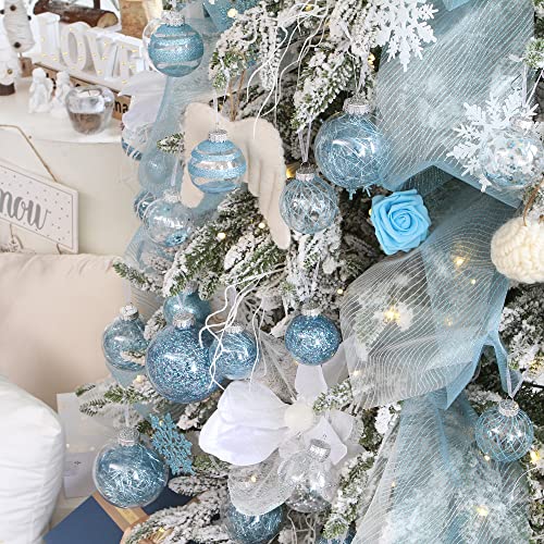 30 Pack Clear Christmas Ball Ornaments with Fillers (30 Count)