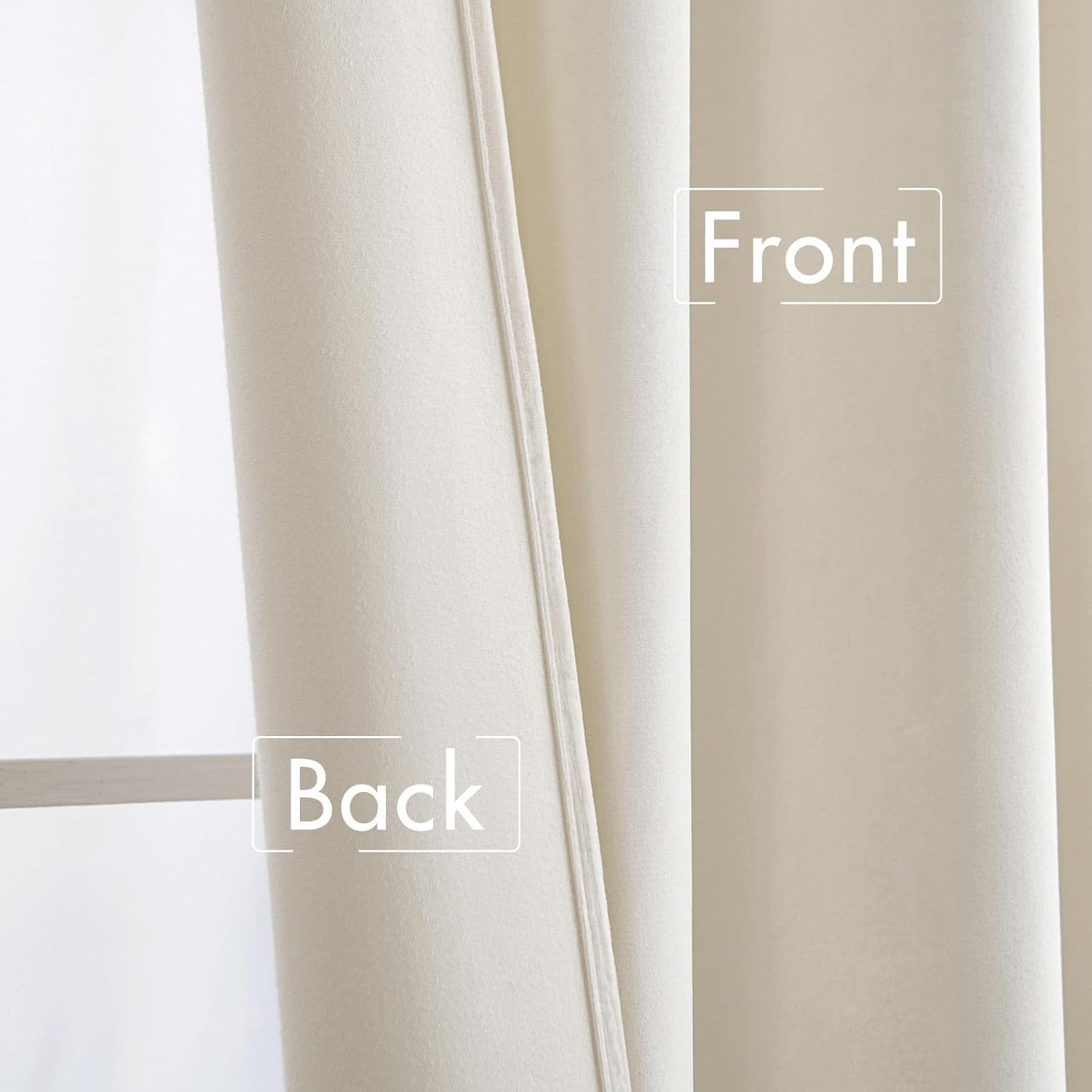 MIULEE Ivory Velvet Curtains Thermal Insulated Blackout Curtain Drapes for Bedroom Living Room Darkening 84 Inches Long Curtains Panels Rod Pocket Set of 2