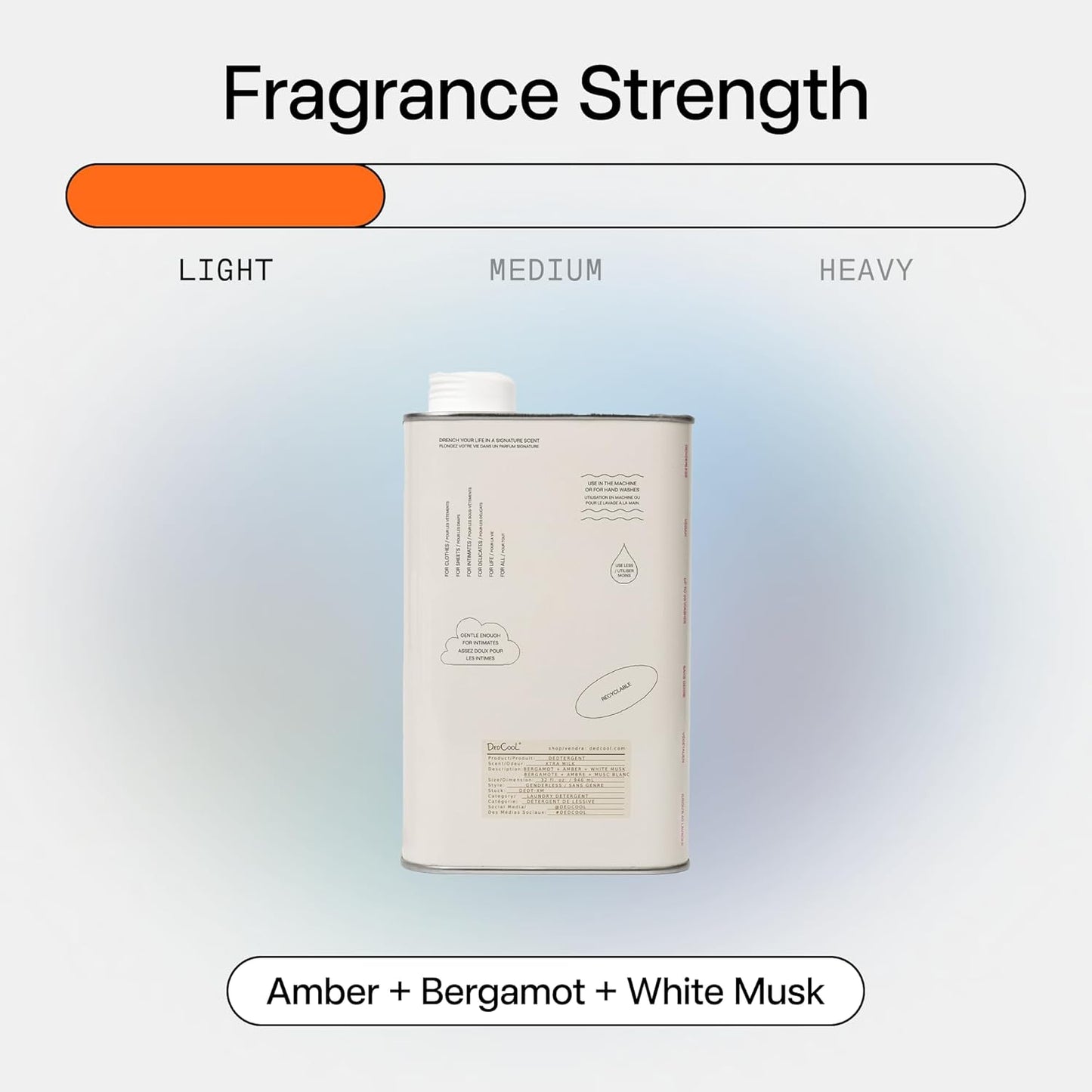 DedCool Liquid Laundry Dedtergent (Xtra Milk, 32 fl oz), Luxurious Fragrance, Scented, Removes Stains, Ideal for 60 Washes, Infused with Natural Essential Oils, Vegan, Non-Toxic, Cruelty & Dye Free