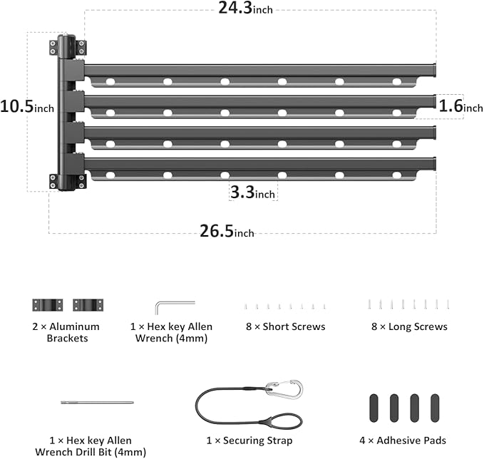 RV Ladder Mounted Clothes Drying Rack - Extended Arms, Large Capacity, Must-Have Camper & Travel Trailer Aluminum Accessories