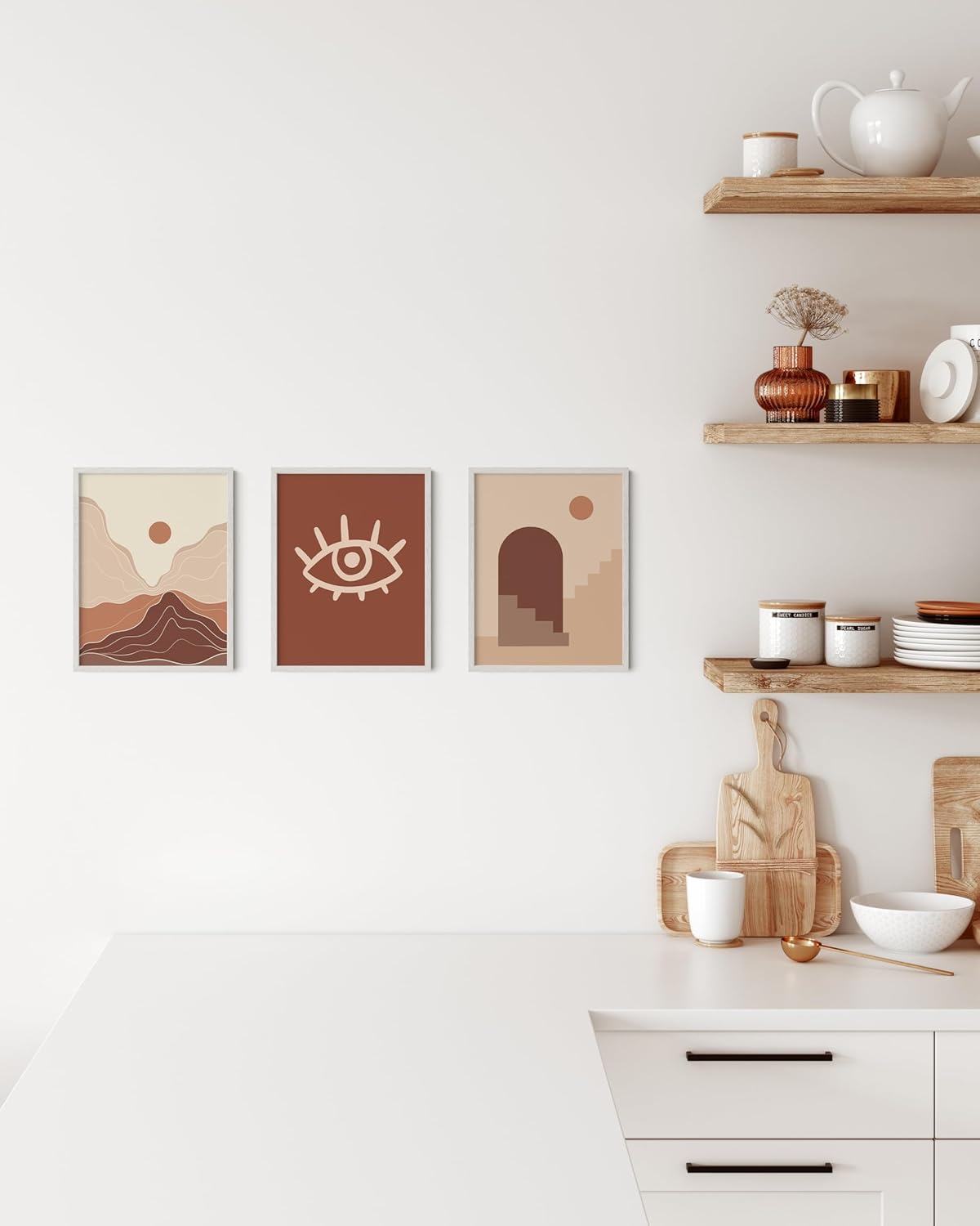 HAUS AND HUES Set of 3 Wood Picture Frames 8.5 X 11 - Wood Picture Frames 8.5 X 11 Document Frames 8.5x11, Certificate Frames 8.5 X 11 Multi Pack Natural Wood Frame, 8.5 X 11 Frame (White Oak Frame)