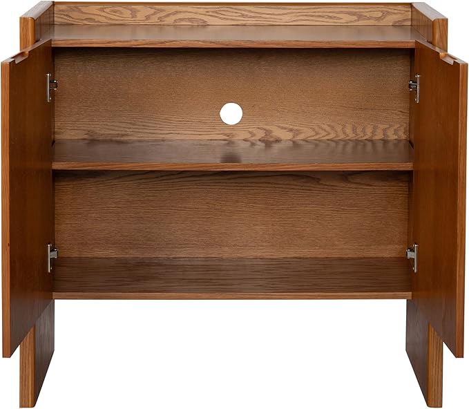 Ball & Cast 34" Walnut Sideboard Cabinet with Storage, Rustic Buffet Credenza Cabinet with 2 Doors and Adjustable Shelf, for Entryway, Hallway, Living Room, Dining Rooms & Kitchen Coffee Bar