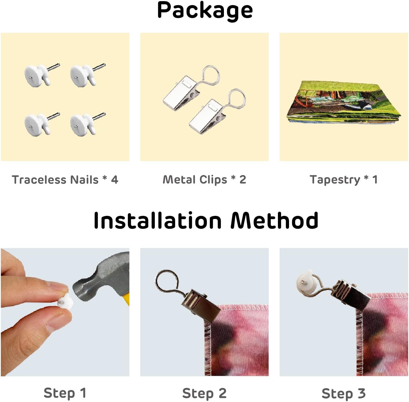 Loccor 6x4ft Tie Dye Tapestry Light Orange Watercolor Craft Dirty Tie-Dye Textile Abstract Chaotic Hippie Tapestry Wall Hanging for Living Room Bedroom Decor (Pattern Painted on Polyester Fabric)