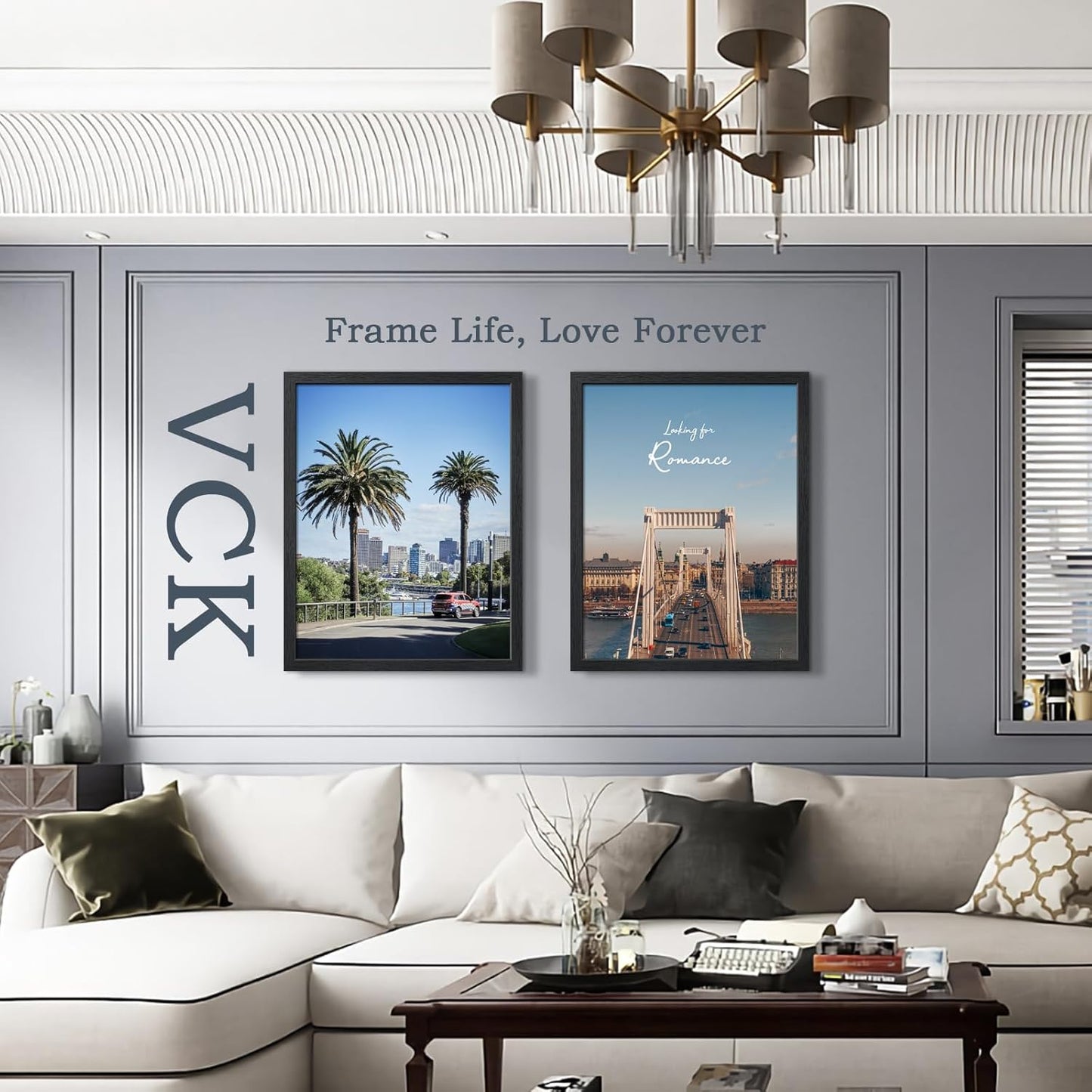 VCK 22x28 Poster Frame Set of 3 - Black,Solid Wood Picture Frames, Textured Exclusive Wall Gallery Frame