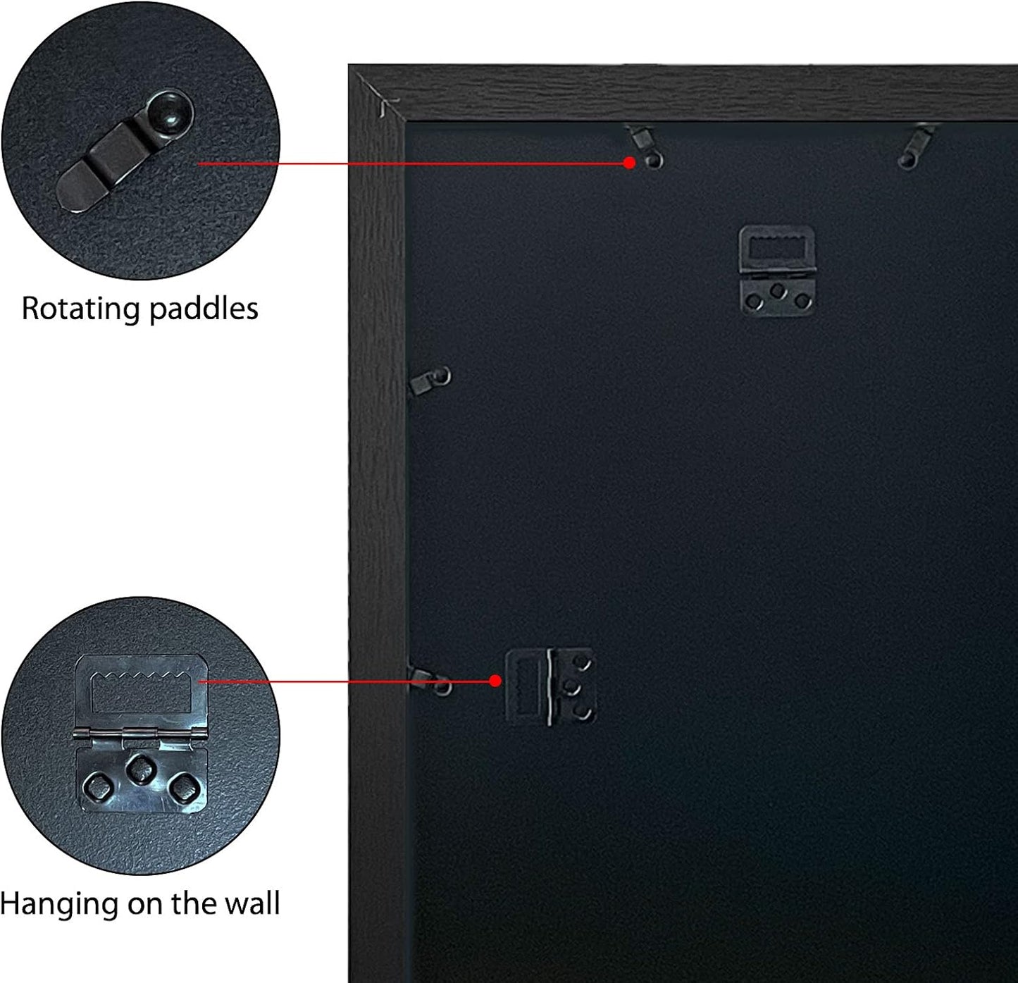 VCK Poster Frames 20x30 Black 3-Pack, Solid Wood Picture Frames for Wall Mounting Hanging Art and Puzzle Frame