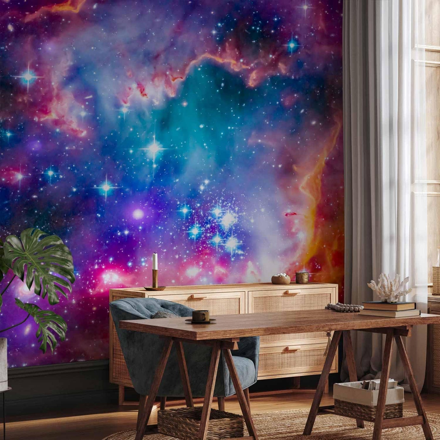 artgeist Premium Wall Mural Abstract 138x101 in - Non-Woven Wallpaper Fleece Wall Decor Photo Print Picture Image Design Abstract Cosmos Sky Star i-G-10010-a-a