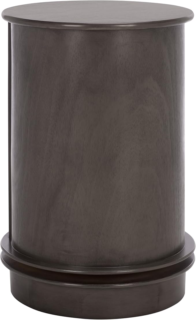 SAFAVIEH Home Collection – Tabitha Black Accent Table, Round Swivel Side Table with 1 Drawer & Interior Cabinet Storage, Classic Pedestal Design, Fully Assembled (AMH5712H)