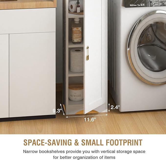 VECELO 71 Inch Tall Storage Cabinet - 6 Adjustable Shelves, Bottom Enclosed Storage, Elevated Moisture-Proof Base, Organizer for Bathroom Kitchen Pantry-White