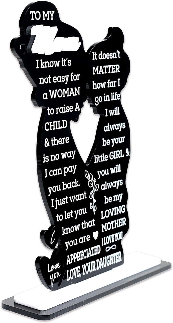 Mom Gift from Daughter Acrylic Plaque – Mother Daughter Gift, Mothers Day Gifts for Mom, Best Presents for Moms, Best mom Ever Gifts, Mothers Day Decor for Mother's Day
