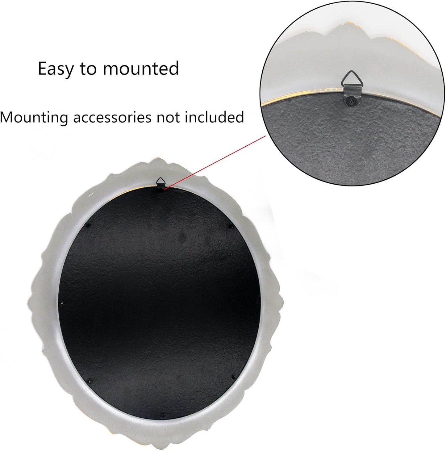 Vintage Decorative Wall Mirror 14.8 x 13.1 Inch Oval Mirror( Brown)