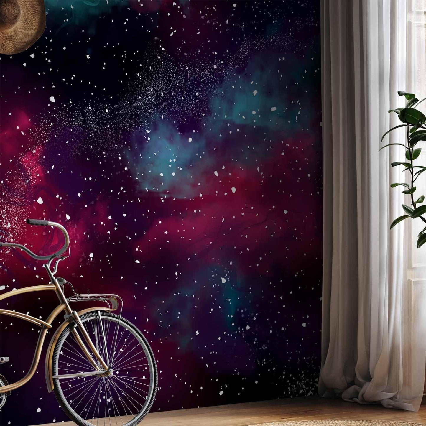 artgeist Wall Mural Space 77x55 in - Peel and Stick Self-Adhesive Wallpaper Removable Large Sticker Foil Wall Decor Print Design Mural Galaxy Universe Cosmos Sky a-A-10326-a-a