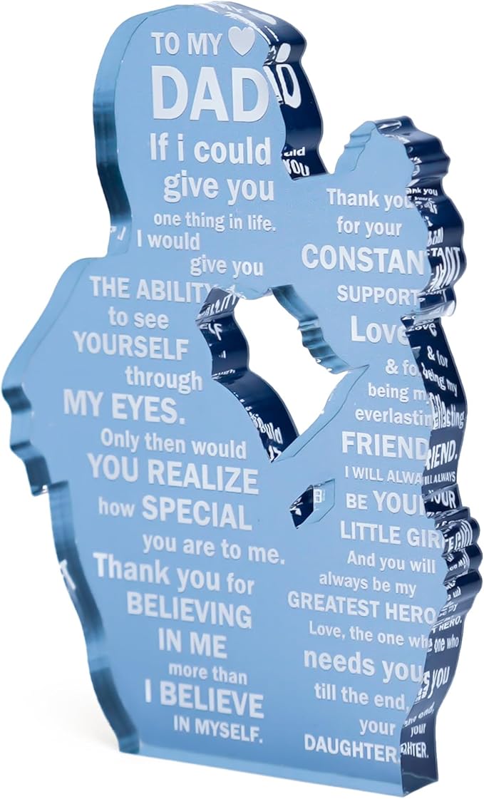 Fathers Day Dad Gifts from Daughter, Best Dad Ever Gifts, Meaningful Sentimental Desk Decor, Heartfelt Sweet Keepsake, Unique Birthday Present Idea for Father, Loving Appreciation Surprise