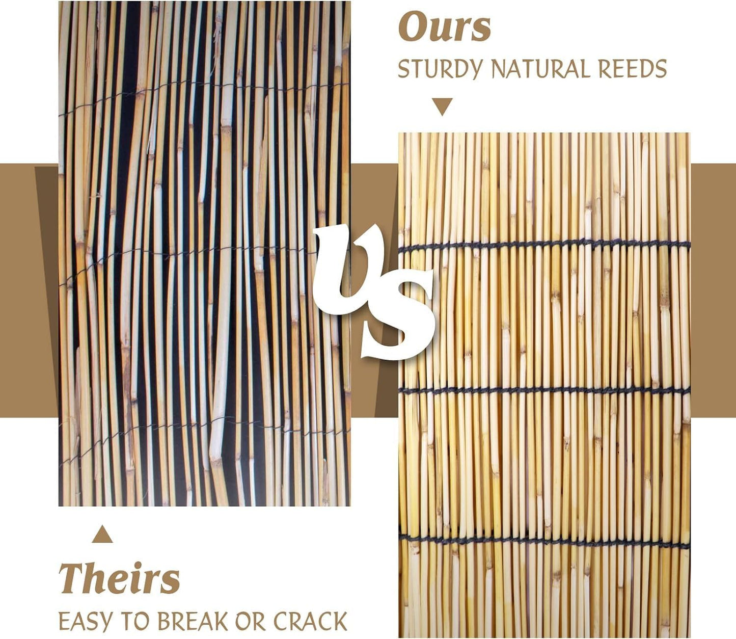 Natural Reed Fencing Rolls,6FT X 16.4FT Reed Screen Curtain Fence Covering Privacy Bamboo for Outdoor Backyard Patio(Yellow)