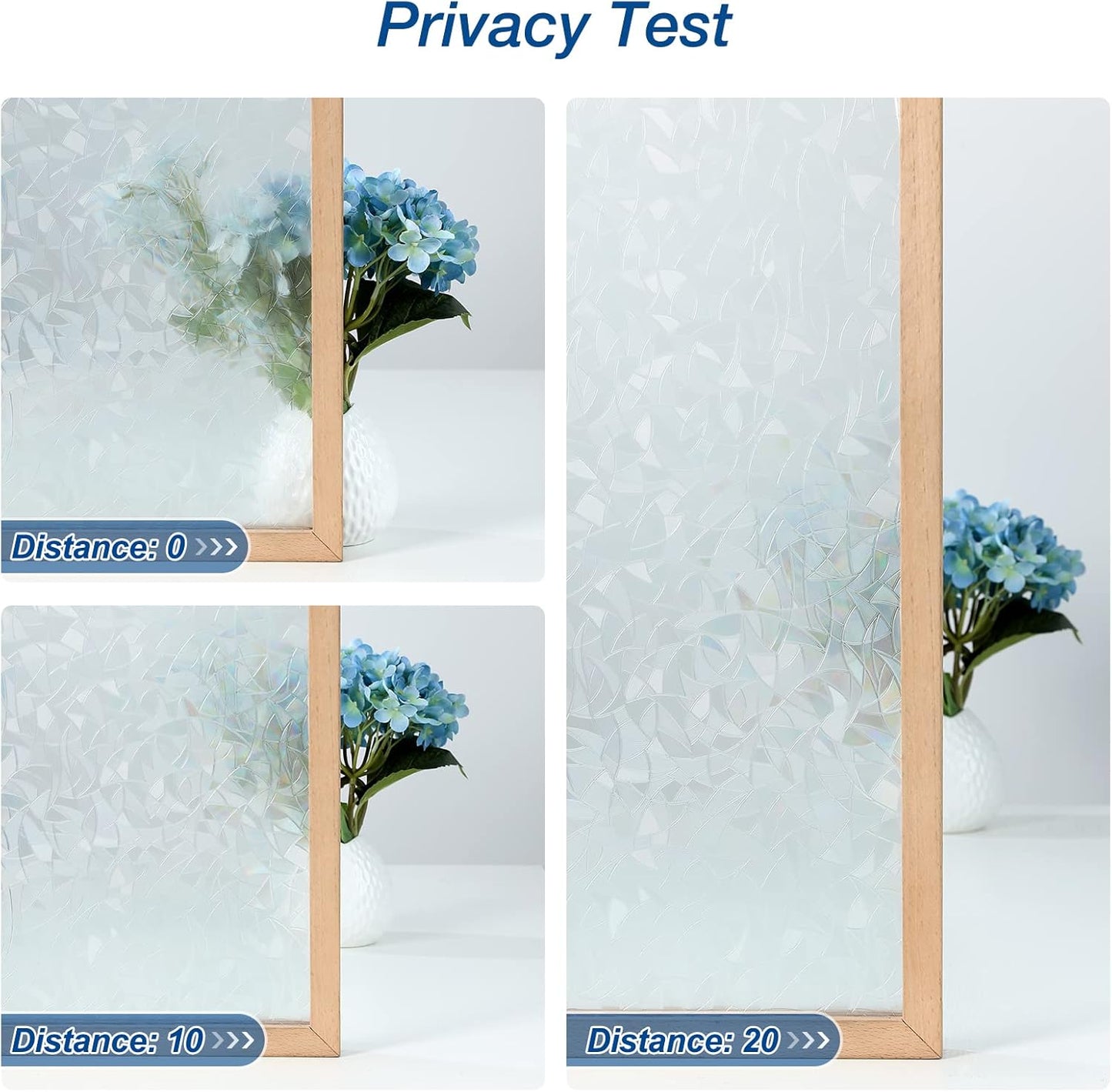 DOWELL One Way Window Film Daytime Privacy, Static Cling Window Tinting Film for Home, Decorative Stained Glass Stickers Heat Control Door Decal Clings, Grayish Silver, 23.6x118 inches