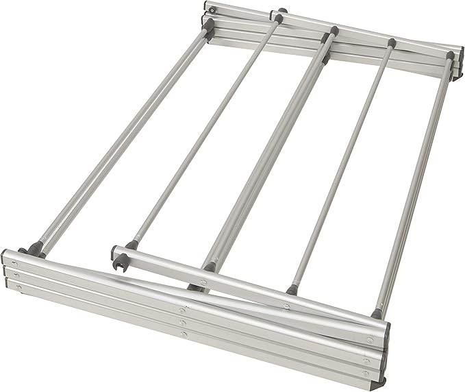 Laundry 360 Foldable Clothes Drying Rack, Compact, Space Saver, Easy Storage, Aluminum, Silver